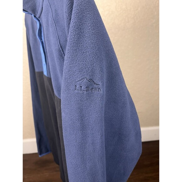 L.L. Bean Fleece Sweater Womens Large Blue Colorblock 1/4 Snap Outdoor Cabincore - Picture 5 of 9